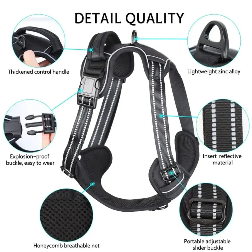 2 Leash Clips Durable no Pull Reflective Control Handle Dog Vest Harness Air Mesh for Small, Medium, and Large Dog