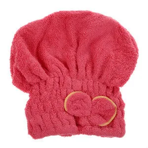 2017 6 Colors Quickly Dry Hair Hat Microfiber Solid Hair Turban Womens Girls Ladies Cap Bathing Tool Drying Towel Head Wrap Hat