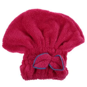 2017 6 Colors Quickly Dry Hair Hat Microfiber Solid Hair Turban Womens Girls Ladies Cap Bathing Tool Drying Towel Head Wrap Hat