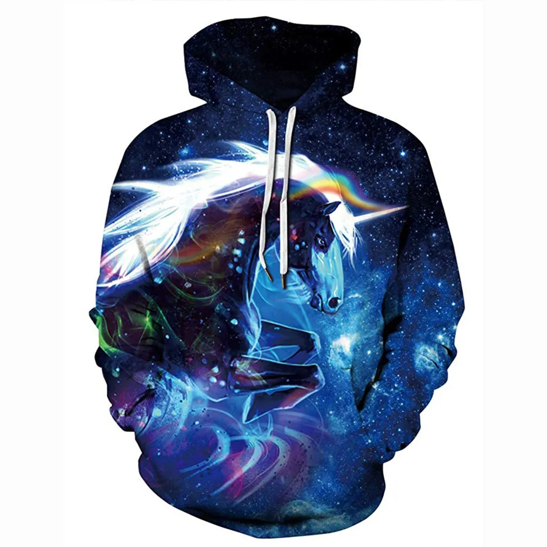 3D Print Realistic Galaxy Unicorn Pullover Hoodie Hooded Sweatshirt
