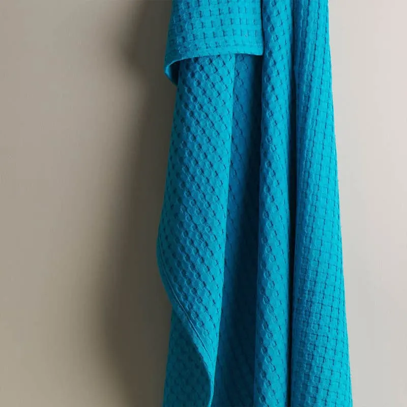 Alyssa Waffle Hand Towel (Blue) - Set Of Two