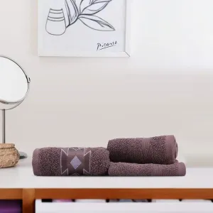 Aqua Ripple Hand & Face Towel (Purple) - Three Piece Set