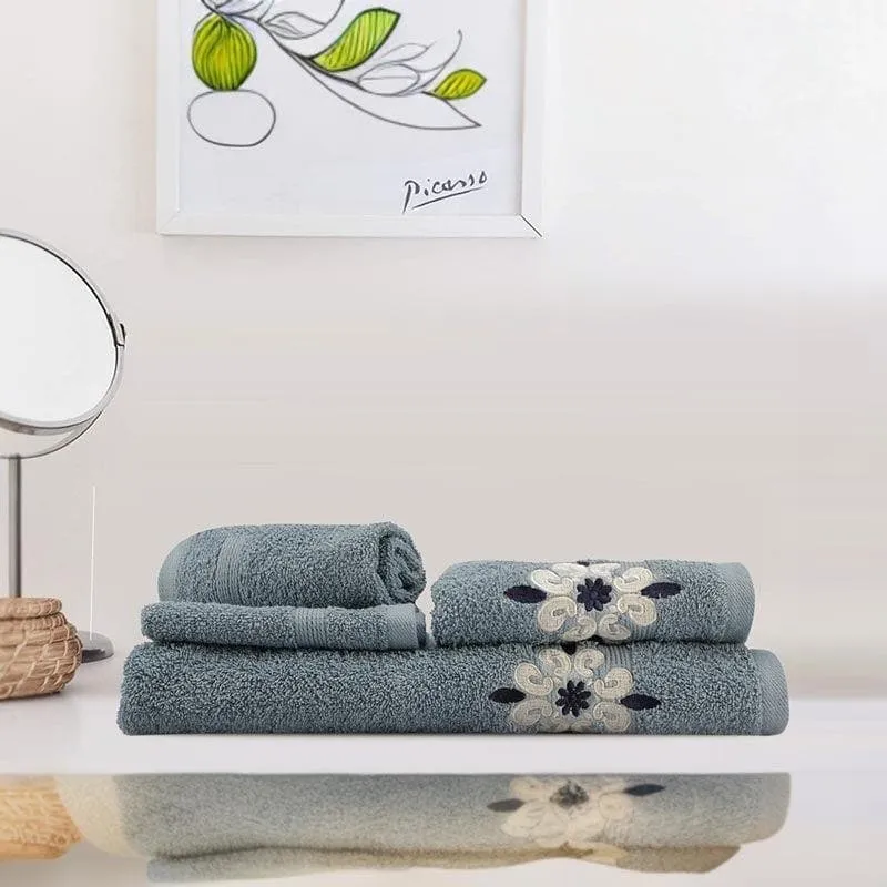 Aqua Ripple Towel (Slate) - Four Piece Set