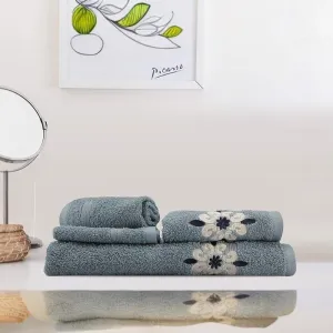 Aqua Ripple Towel (Slate) - Four Piece Set