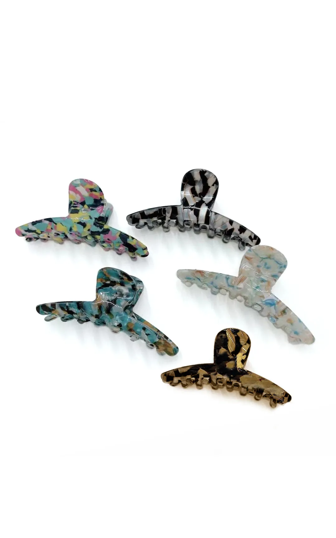 BHL110138 Multi Pattern Single Acrylic Hair Claw