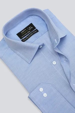 Blue Twill Textured Formal Shirt
