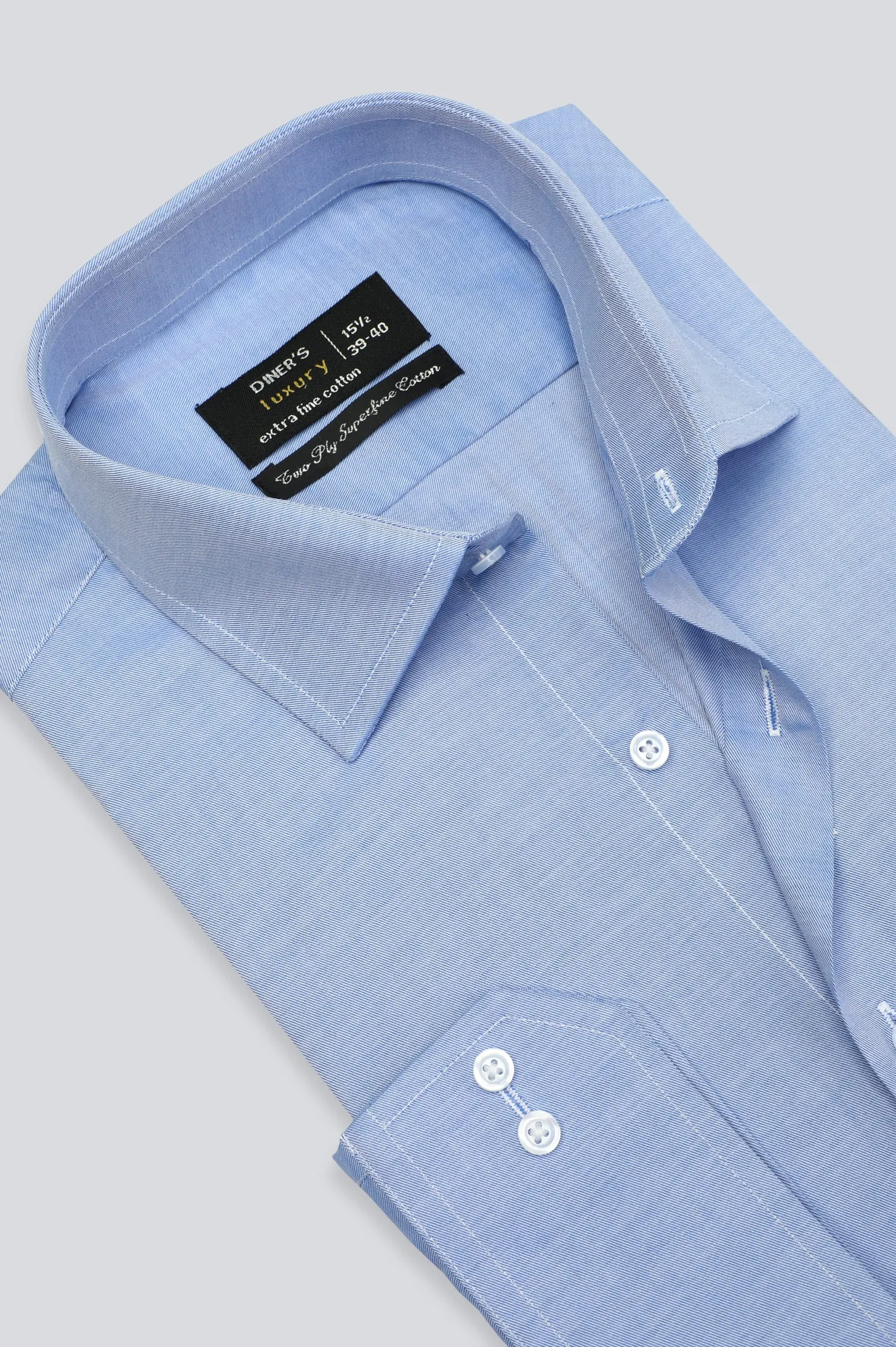 Blue Twill Textured Formal Shirt