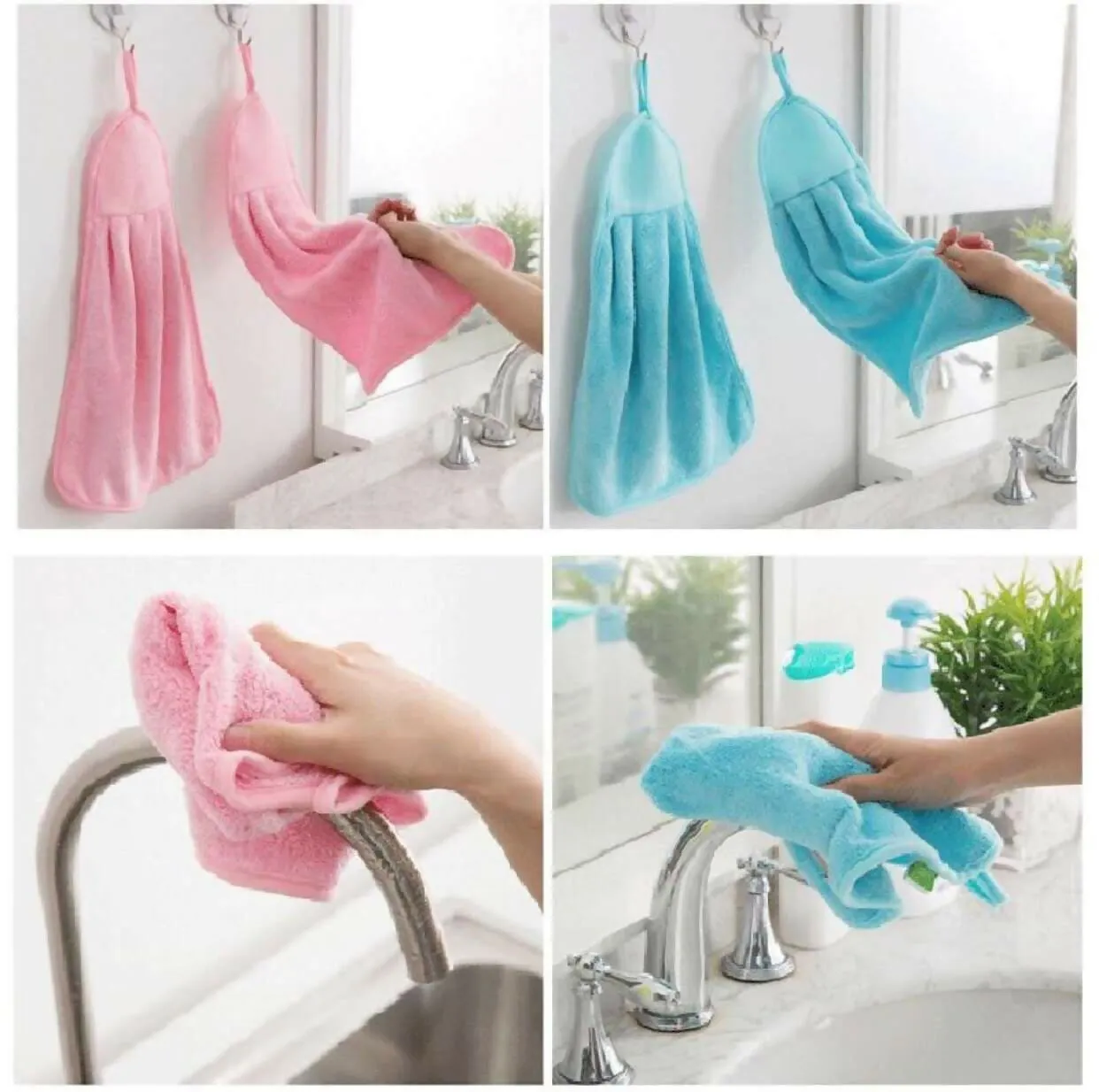 Cartoon Animal Microfiber Hanging Hand Towels Kitchen & Wash Basin Accessories(PACK OF 2)