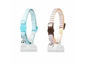 CAT COLLAR BEACH NYLON 20-30cm / 10mm blue/beige