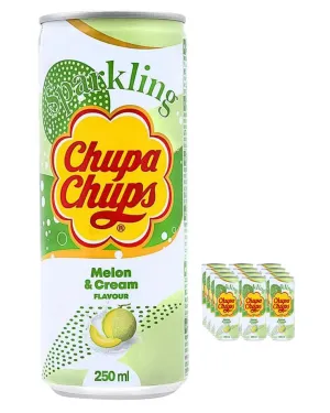 Chupa Chups Melon & Cream Sparkling Drink Multipack, 24 x 250 ml