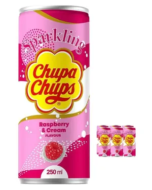 Chupa Chups Raspberry & Cream Sparkling Drink Multipack, 6 x 250 ml
