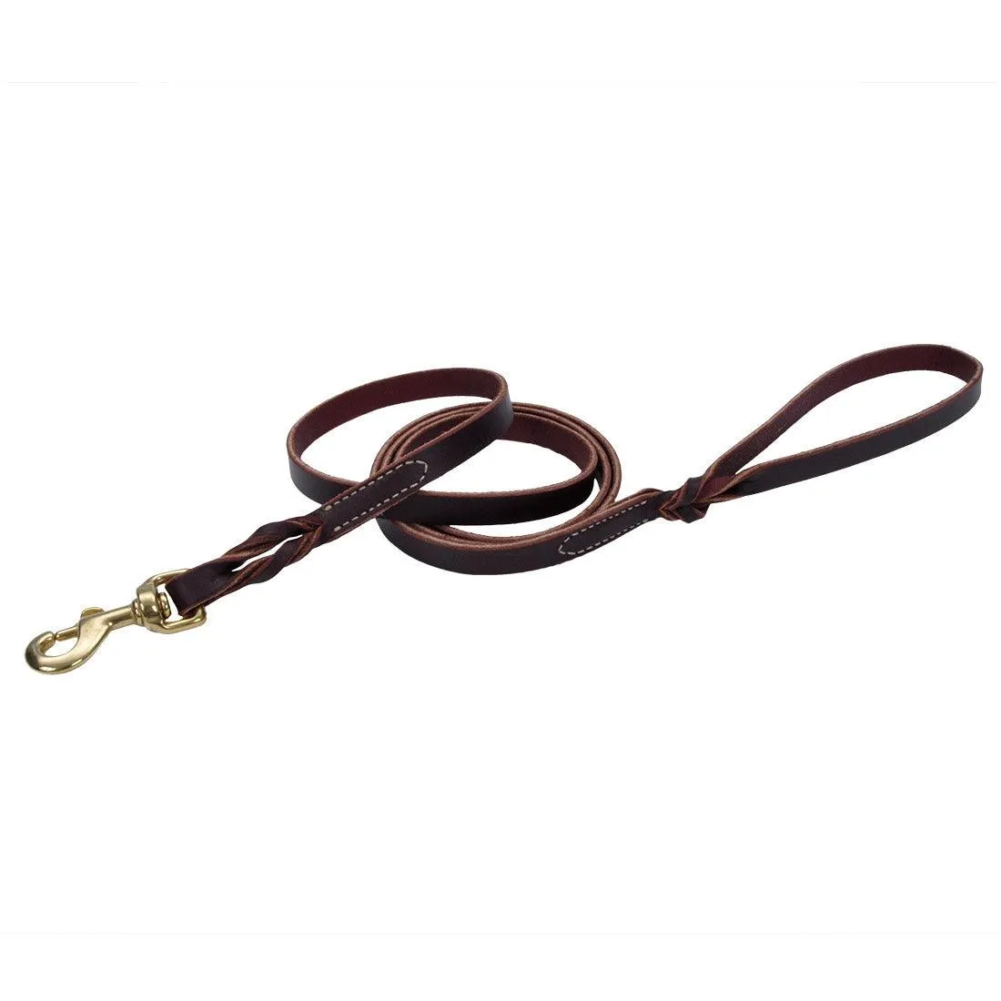 Circle T® Latigo Leather Twist Dog Leash with Solid Brass Hardware