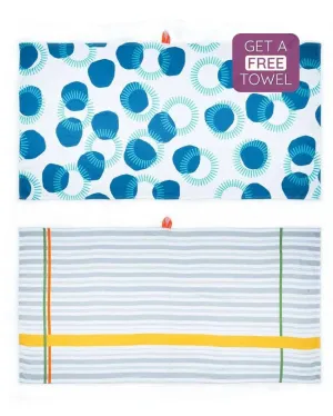 Circles And Just Stripes Bamboo Bath Towels | Set Of 2 | 55 x 27 inches  | Get a Freebie