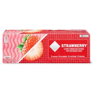 Clear American Strawberry Sparkling Water, 12 fl oz, 12 Count