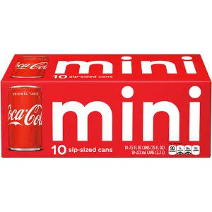 Coca-Cola Mini Soda Soft Drink Coke, 7.5 fl oz, 10 Pack