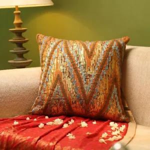 Colorful Hand Beaded Cushion Cover Wave Design | 18 x 18 inches