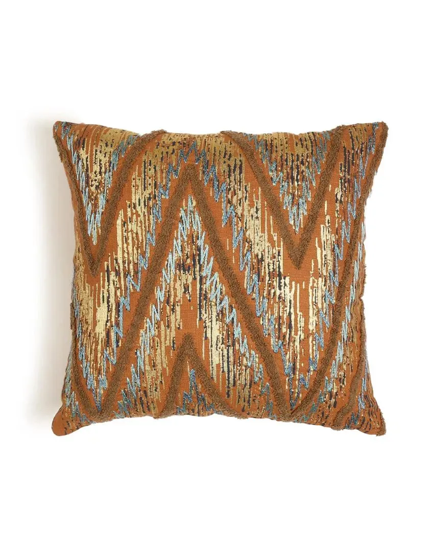 Colorful Hand Beaded Cushion Cover Wave Design | 18 x 18 inches