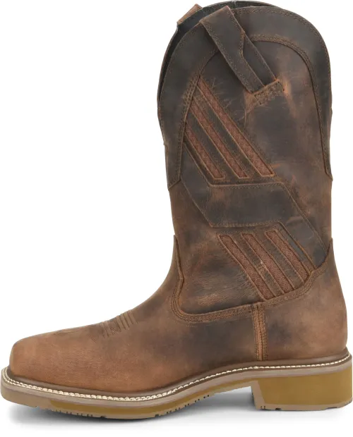 Double H Men's 13" Kelton Waterproof Wide Square Composite Toe Roper - Brown DH5354