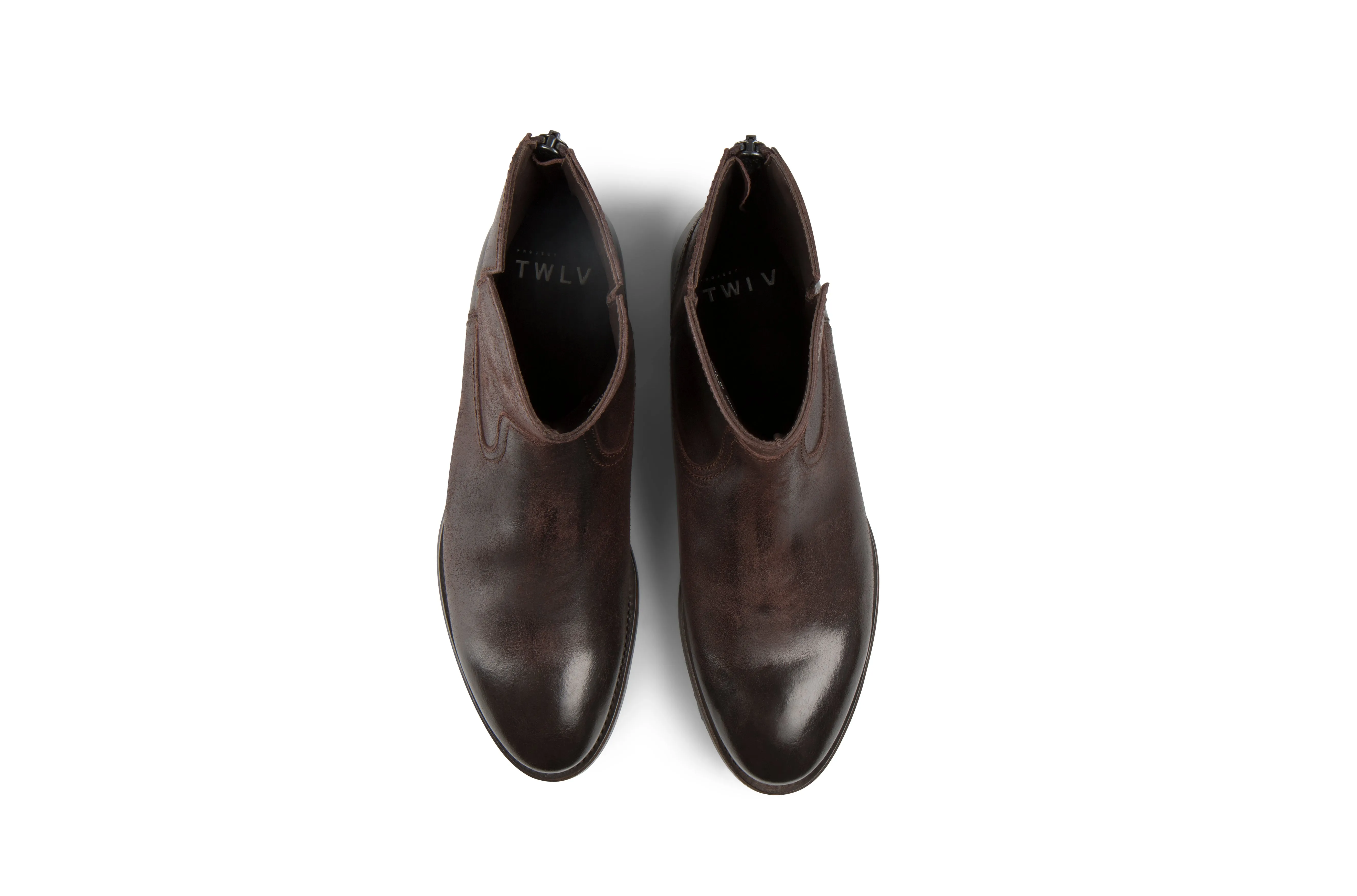 Flame Tmoro Reversed Cordovan Leather Zipper Boots