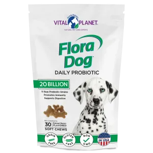 Flora Dog 20 Billion Probiotic 30 Chews (Bacon Flavored)