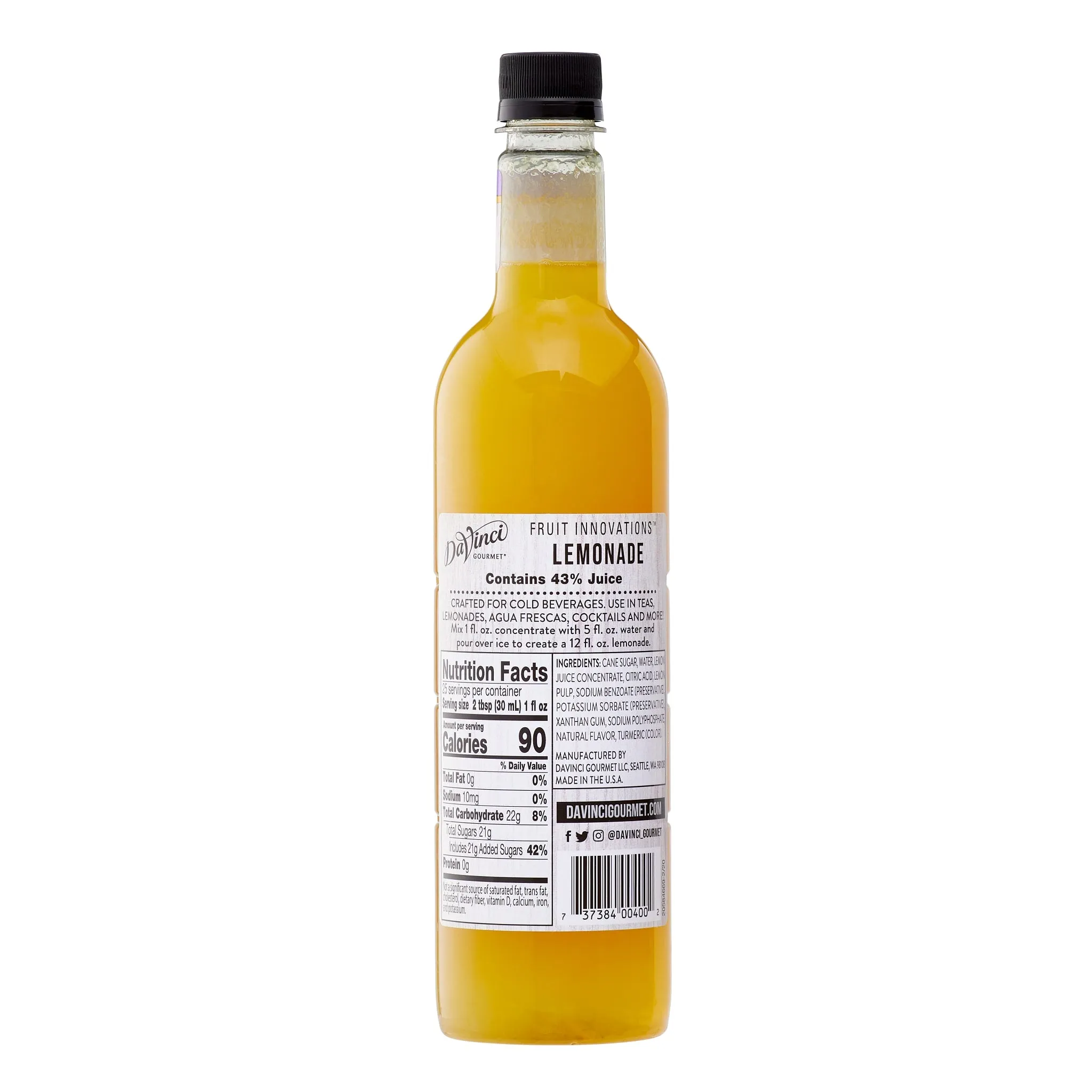 Fruit Innovations Lemonade Concentrate Syrup - 4 x 750 ml Plastic