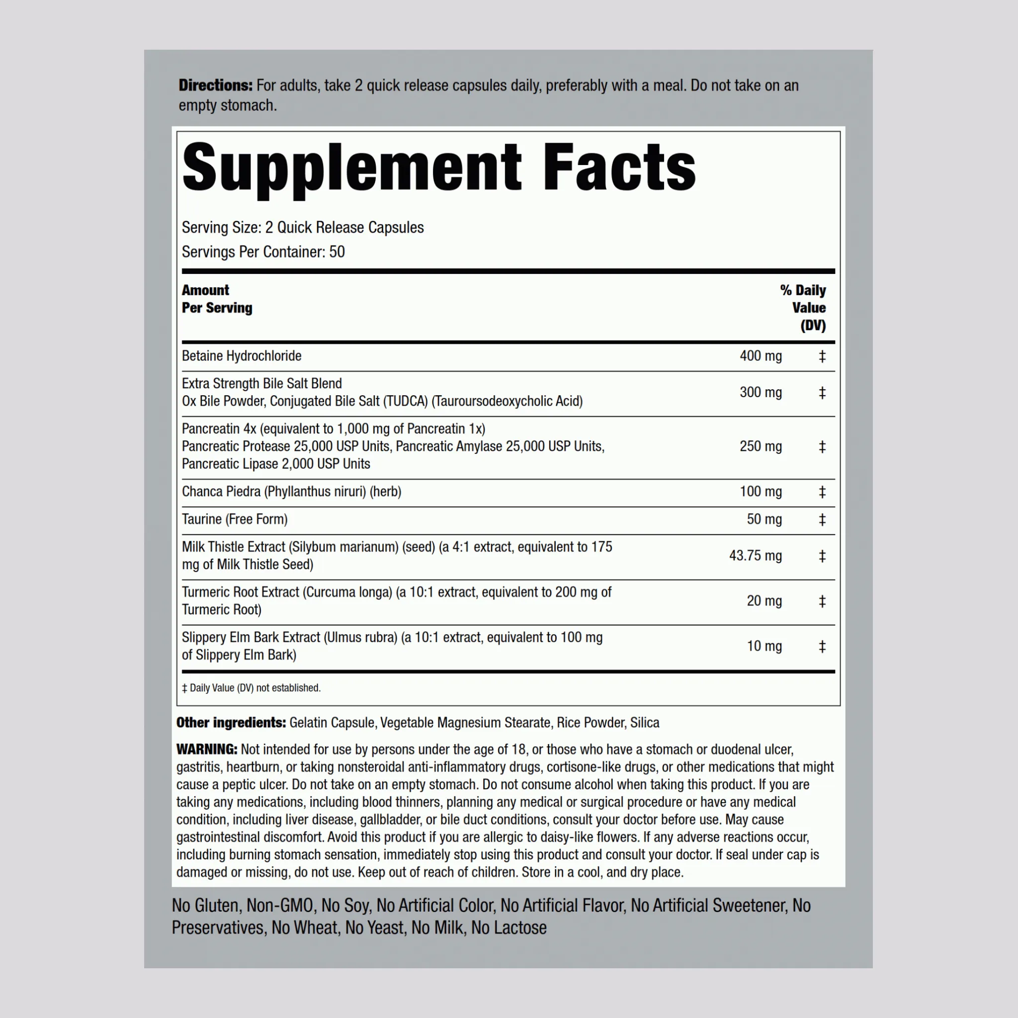Gallbladder Formula, 100 Quick Release Capsules, 2  Bottles