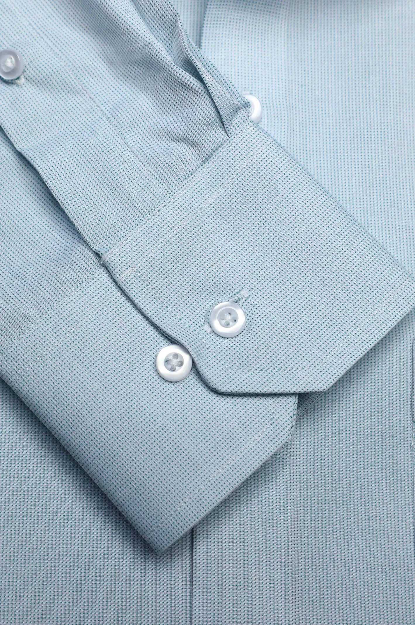 Green Textured Formal Shirt