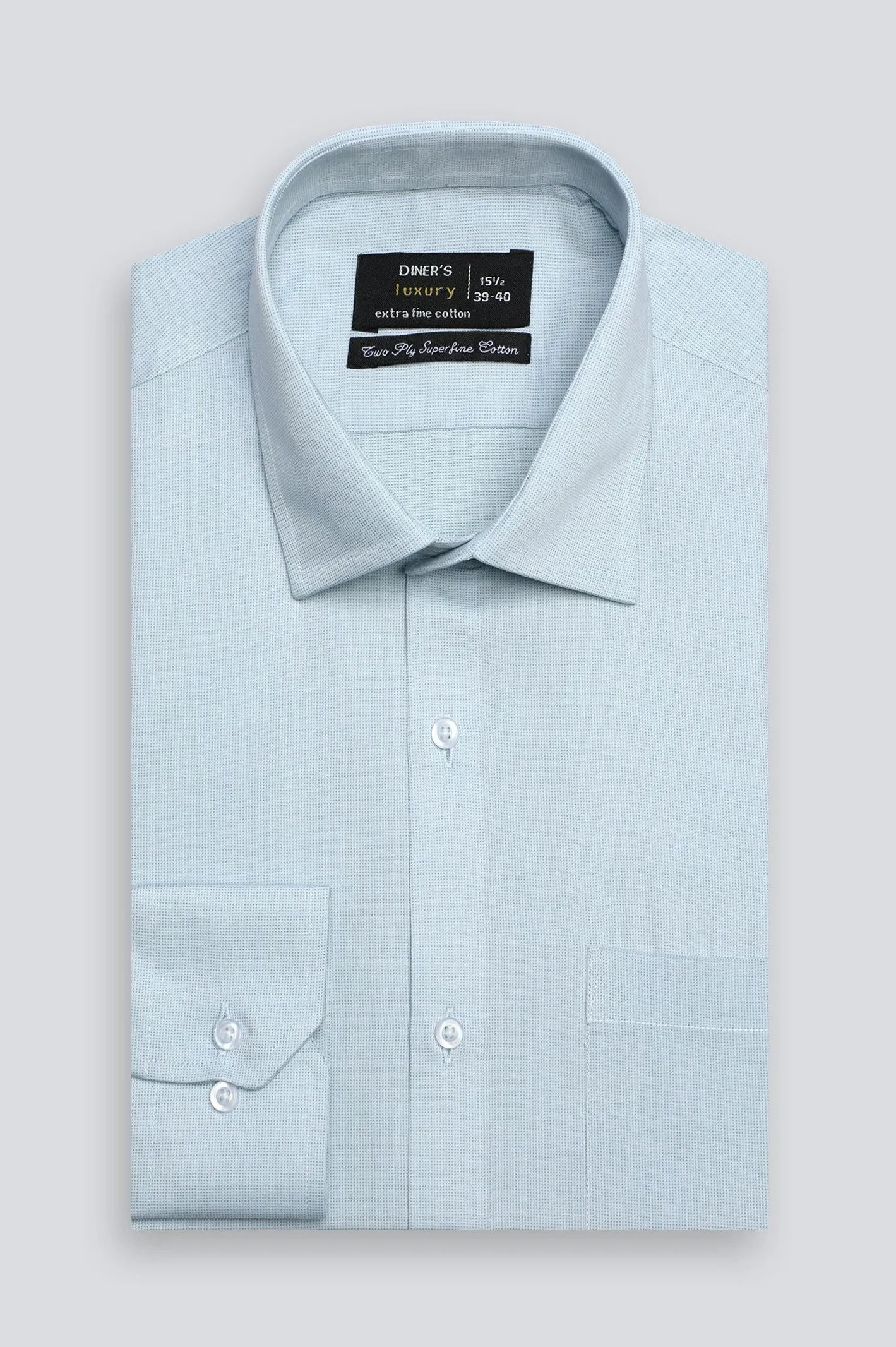 Green Textured Formal Shirt