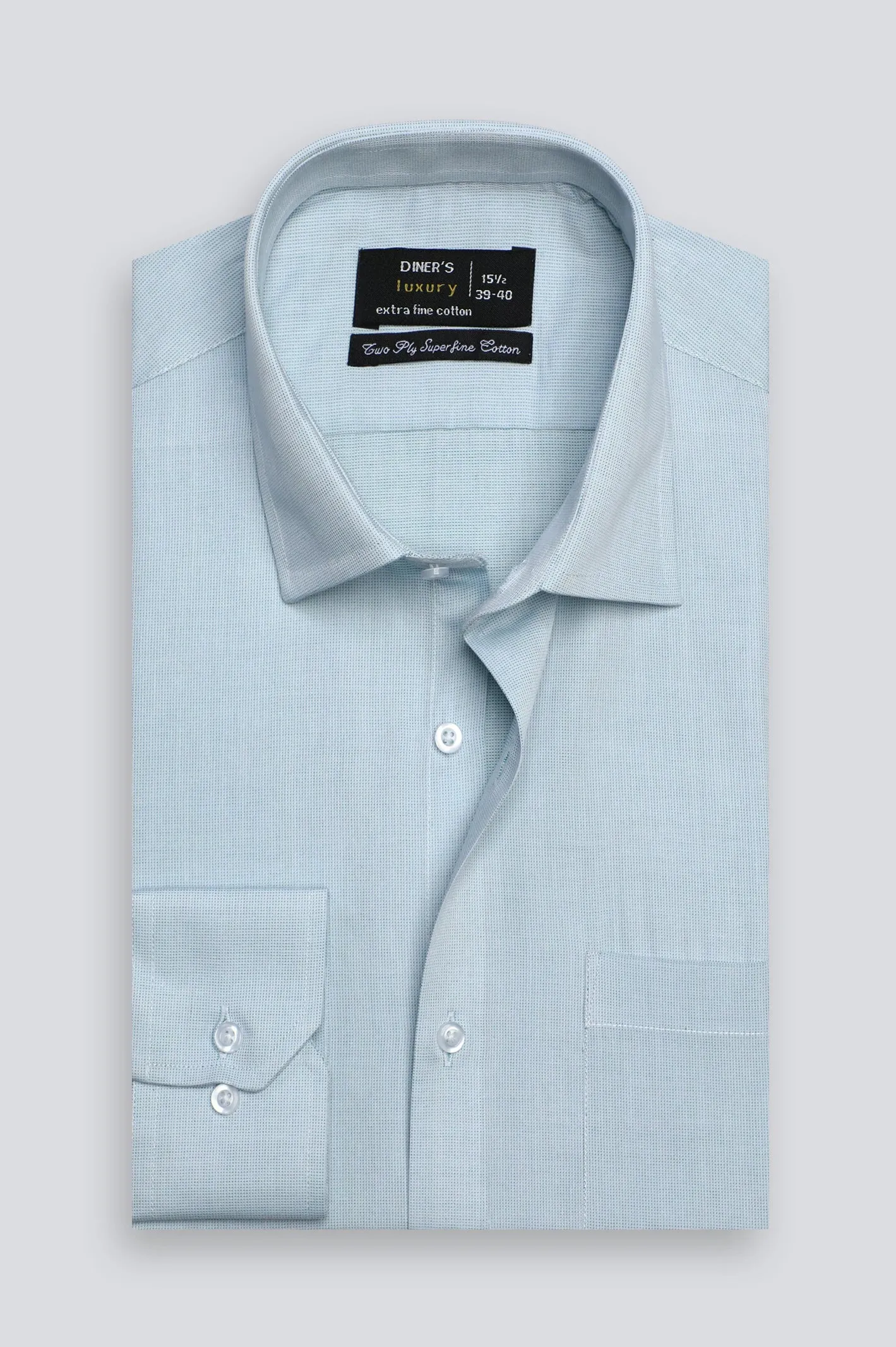 Green Textured Formal Shirt