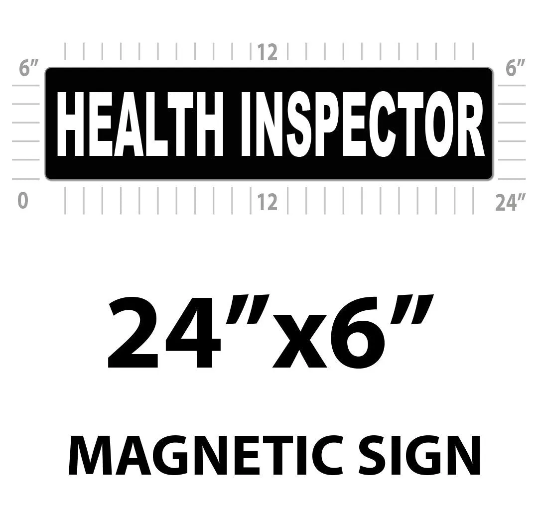 Health Inspector Vehicle Magnet or Decal   Reflective Options | 24"x6"