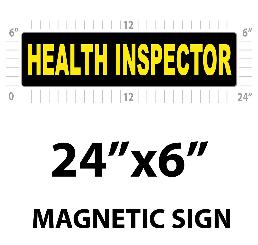 Health Inspector Vehicle Magnet or Decal   Reflective Options | 24"x6"