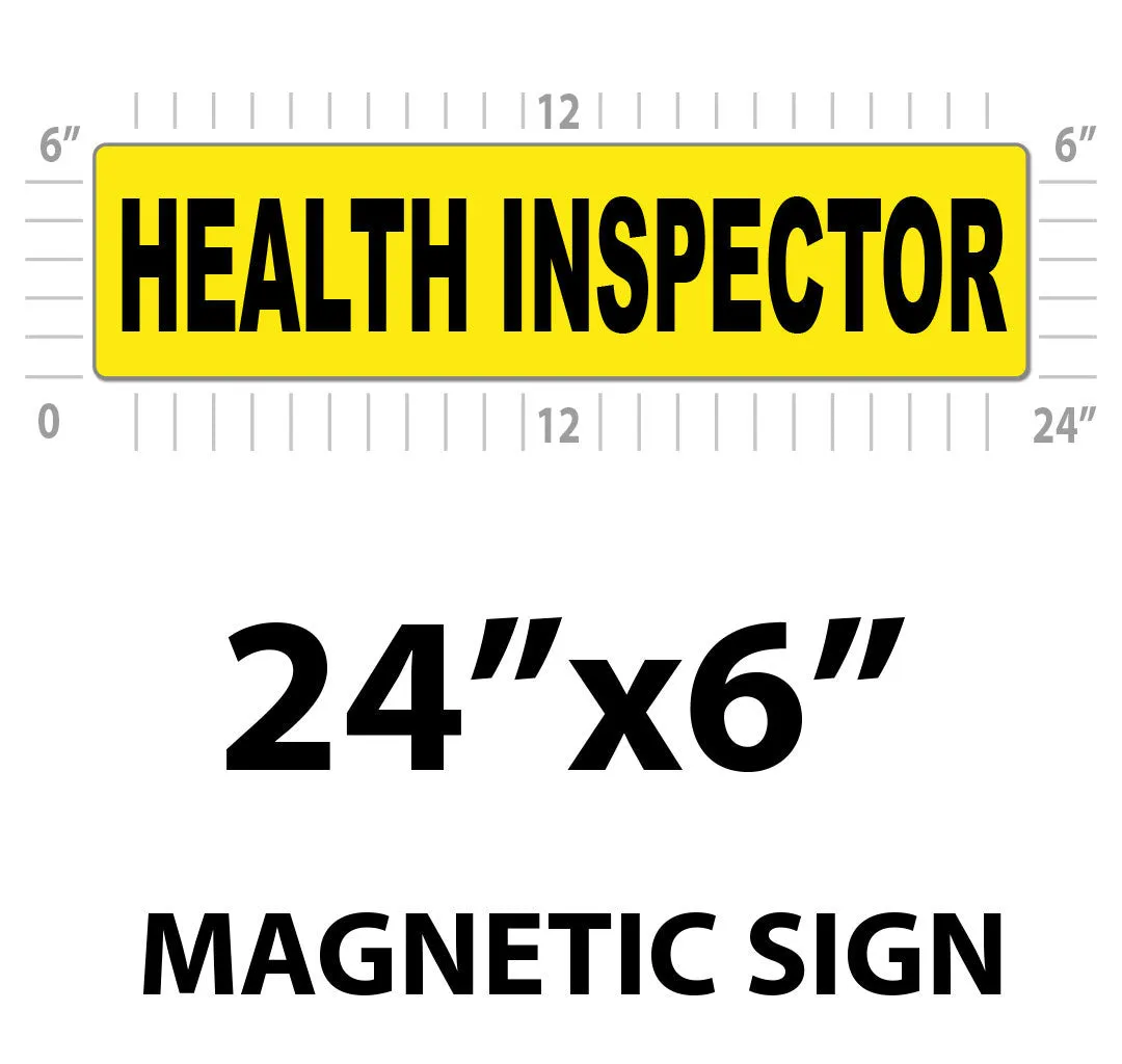 Health Inspector Vehicle Magnet or Decal   Reflective Options | 24"x6"