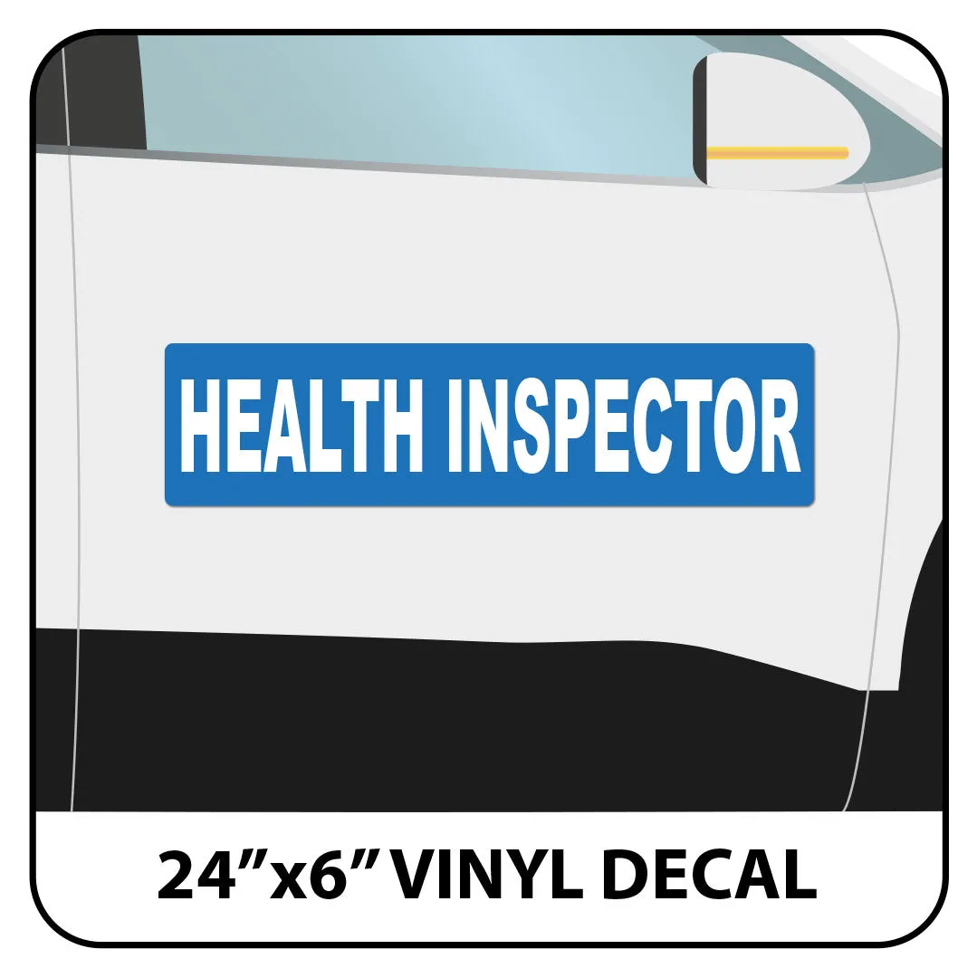Health Inspector Vehicle Magnet or Decal   Reflective Options | 24"x6"