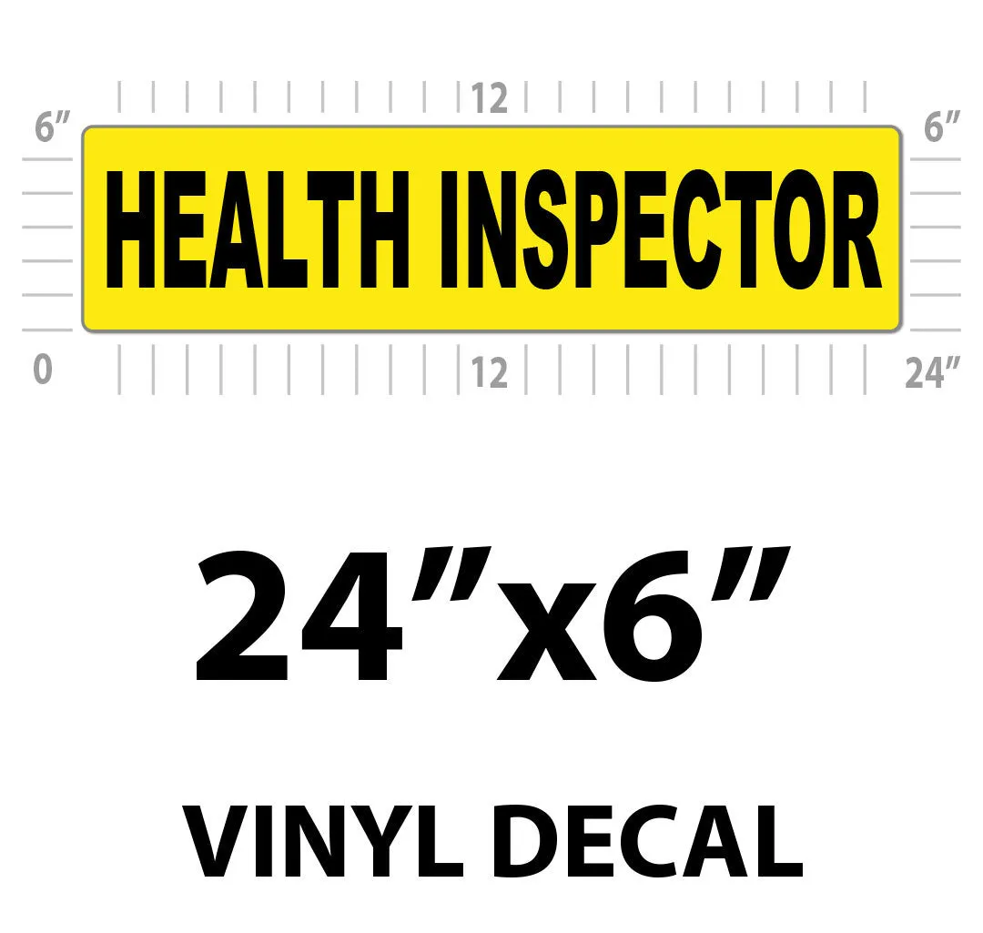 Health Inspector Vehicle Magnet or Decal   Reflective Options | 24"x6"