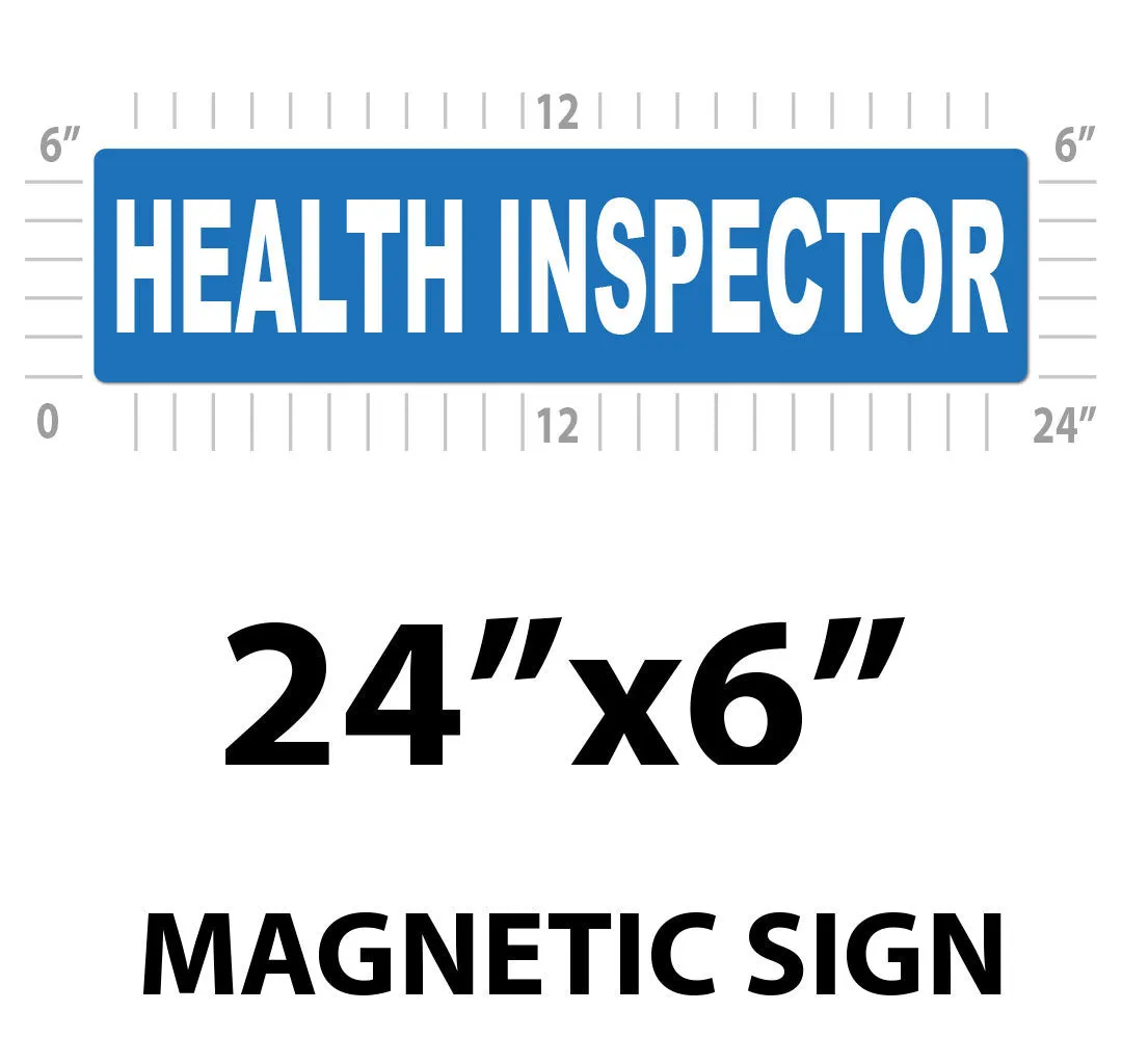Health Inspector Vehicle Magnet or Decal   Reflective Options | 24"x6"