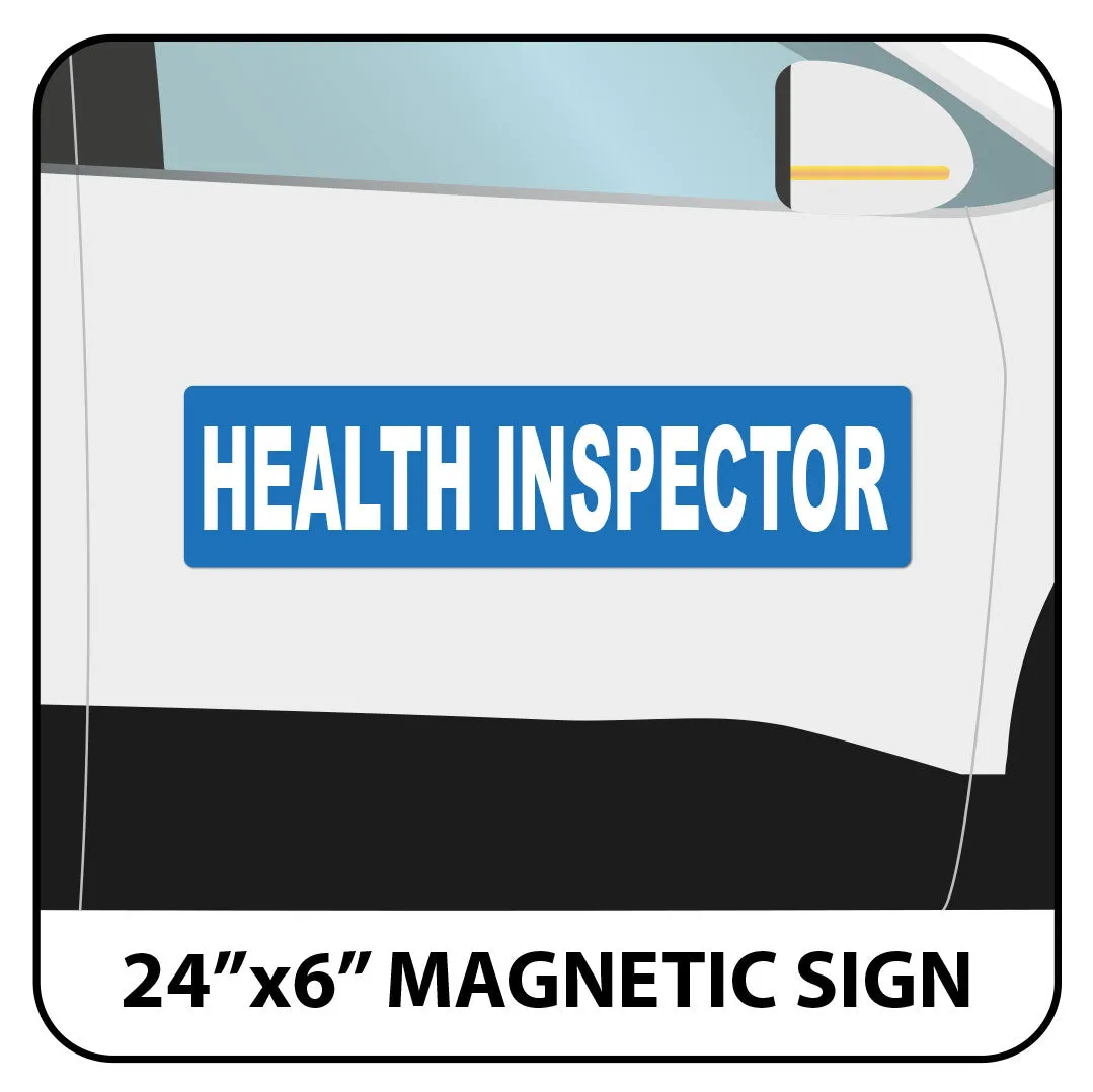 Health Inspector Vehicle Magnet or Decal   Reflective Options | 24"x6"