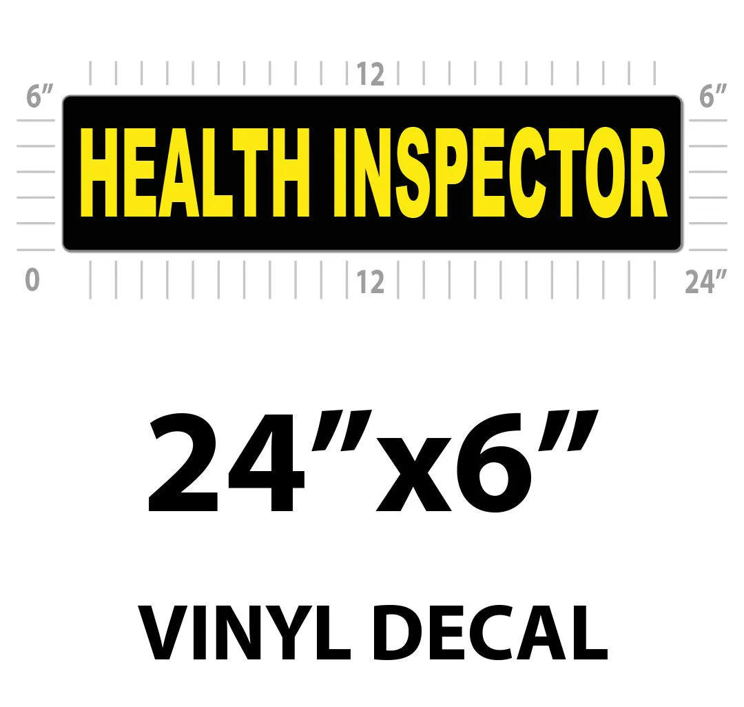 Health Inspector Vehicle Magnet or Decal   Reflective Options | 24"x6"