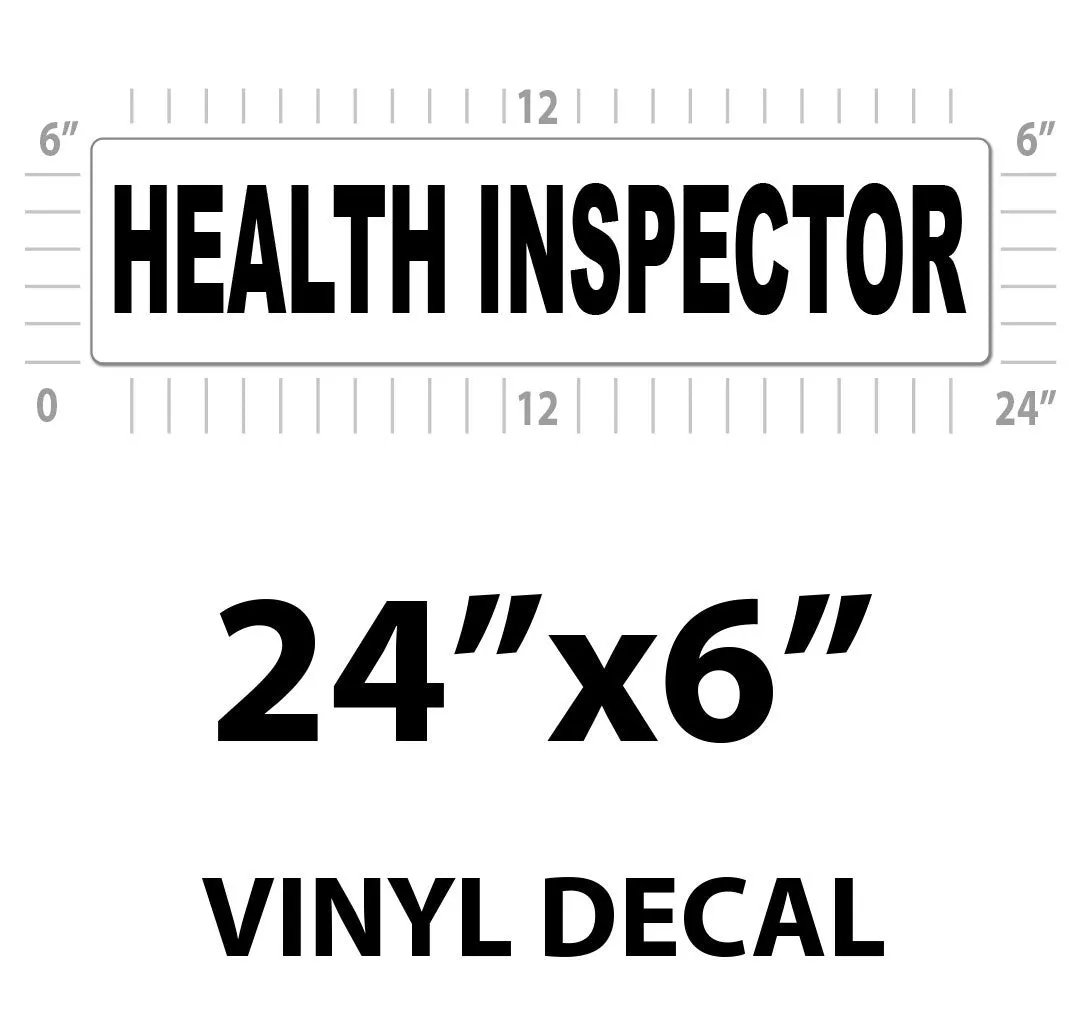 Health Inspector Vehicle Magnet or Decal   Reflective Options | 24"x6"