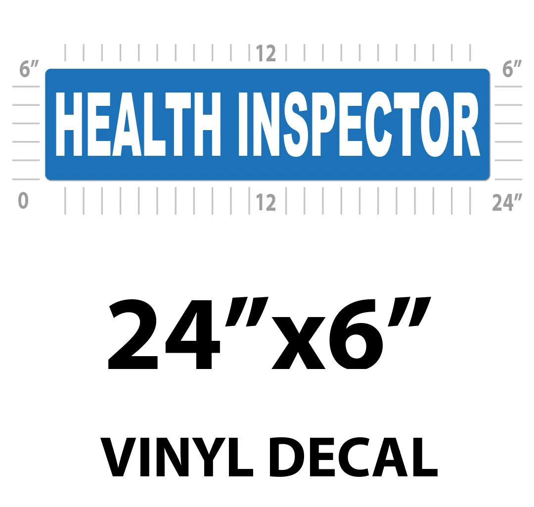 Health Inspector Vehicle Magnet or Decal   Reflective Options | 24"x6"