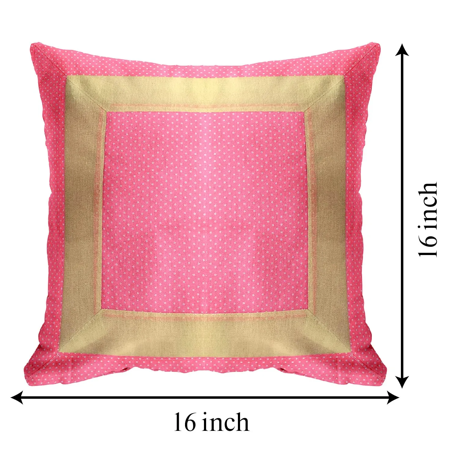 Heart Home Dot Print Soft Decorative Square Cushion Cover, Cushion Case for Sofa Couch Bed 16x16 Inch- Pack of 5 (Light Pink) 52HH3914