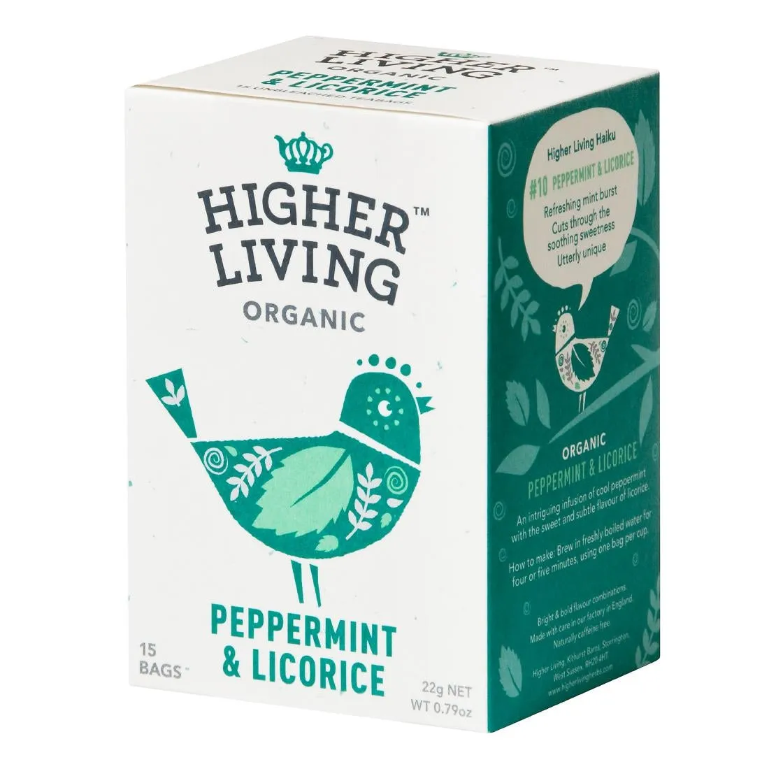 HT795 Higher Living Peppermint & Liquorice Organic Teabags (Pack of 60)