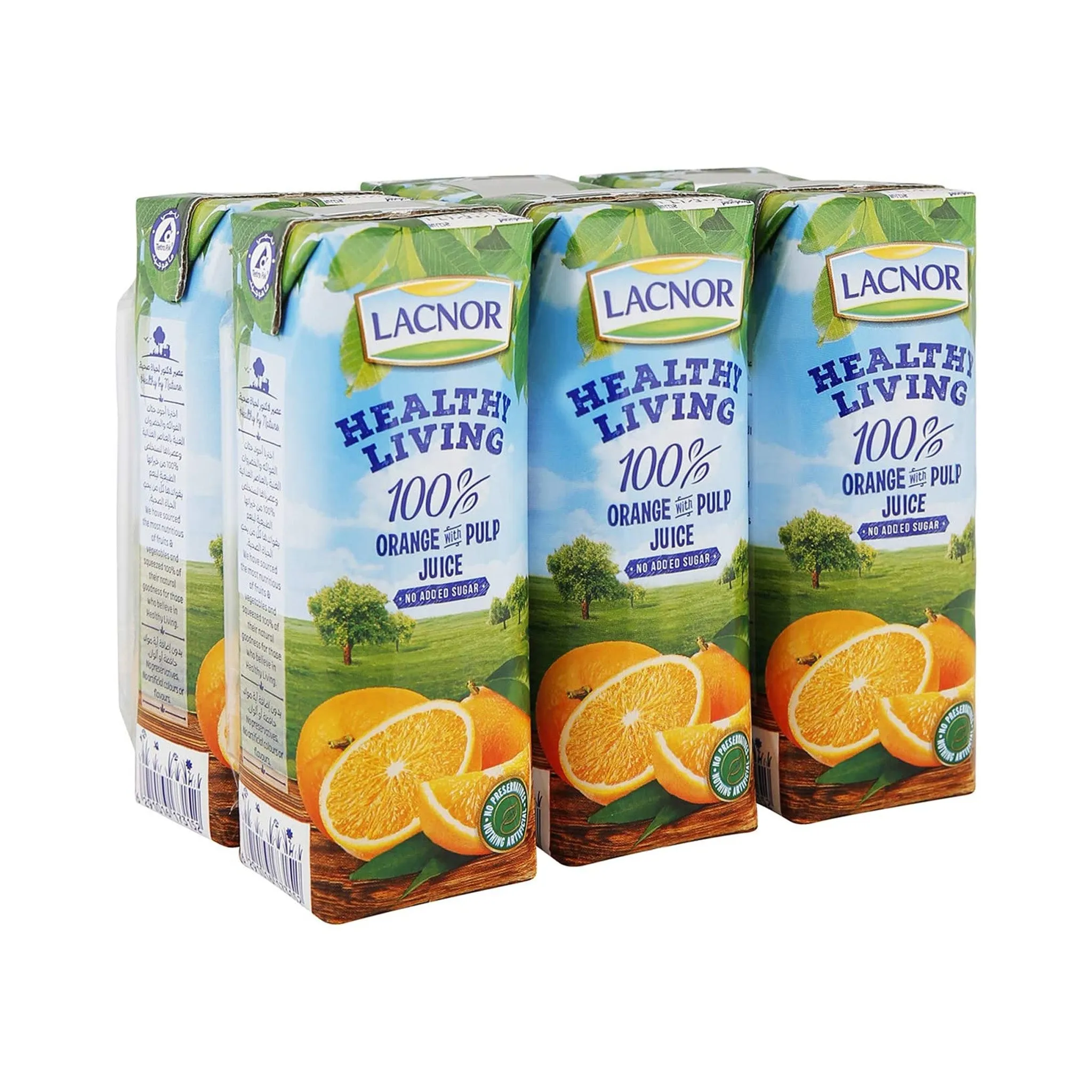 Lacnor Healthy Living Orange With Pulp Juice No Added Sugar 1L