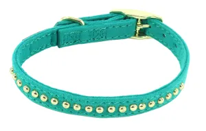 Li'l Pals Dog Collar B'DzzldVlvt Teal Pt Sm 3/8"x8-10"