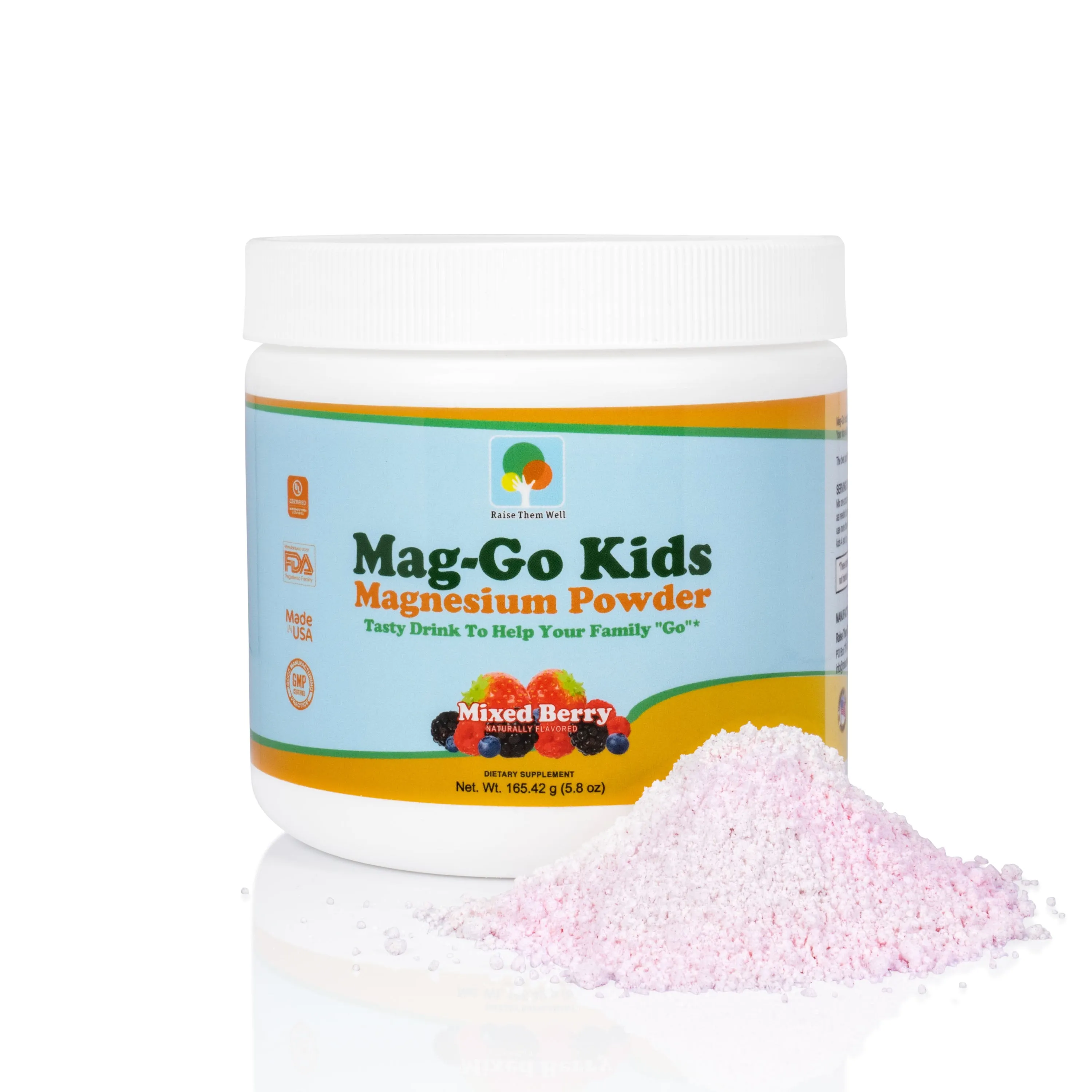 Mag Go - Magnesium Powder Drink Mix - Choose Unflavored or Mixed Berry