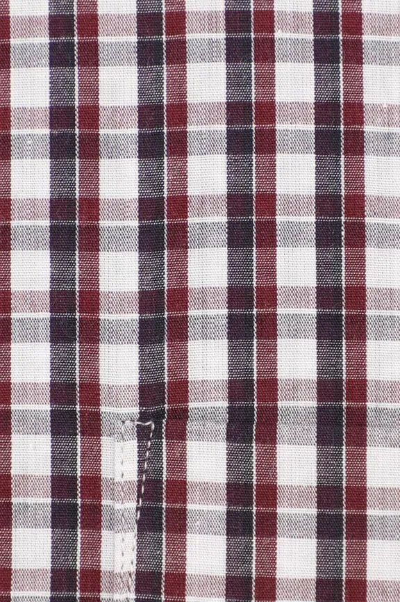 Maroon Tattersall Check Formal Shirt