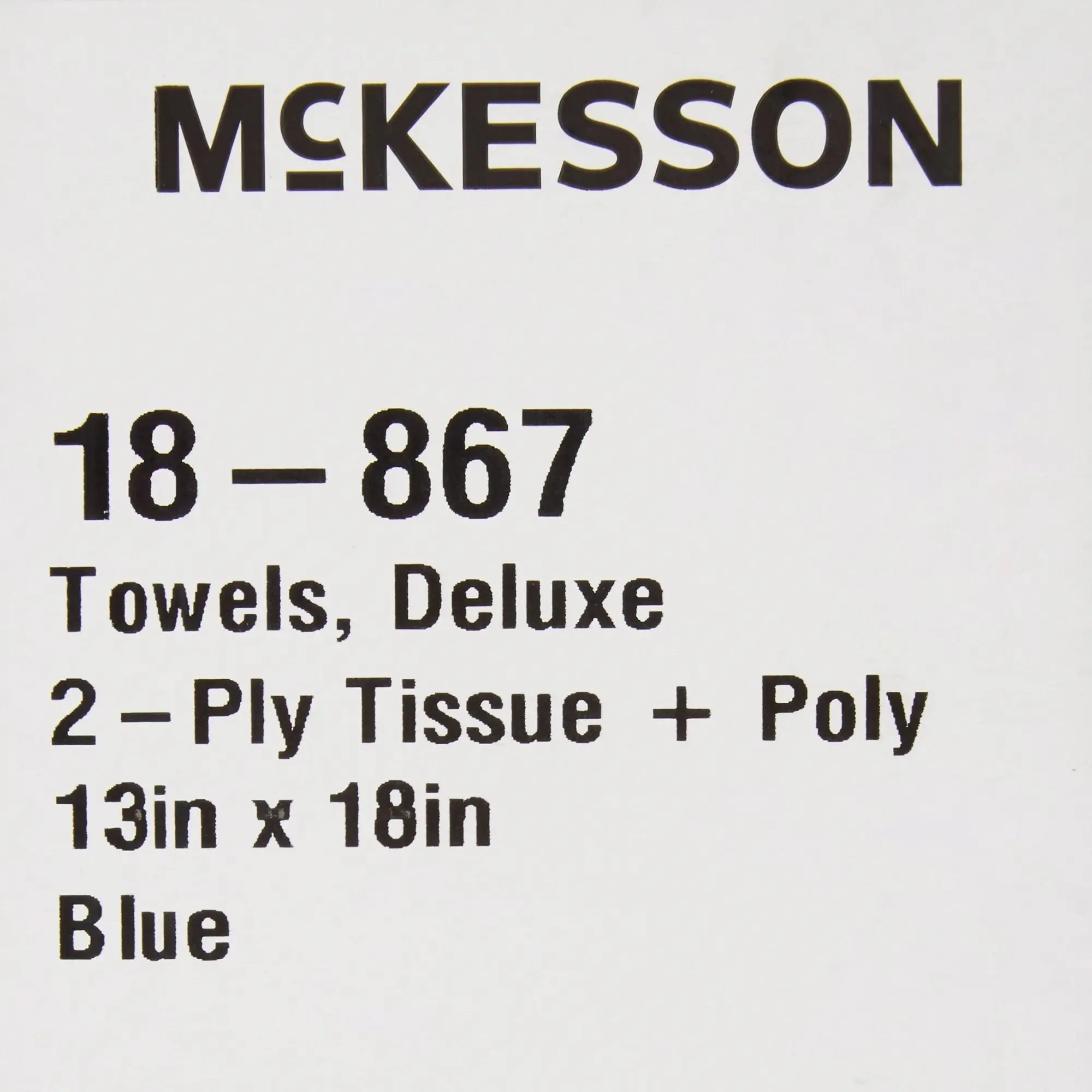 McKesson Nonsterile Blue Procedure Towels, 13 x 18 Inch