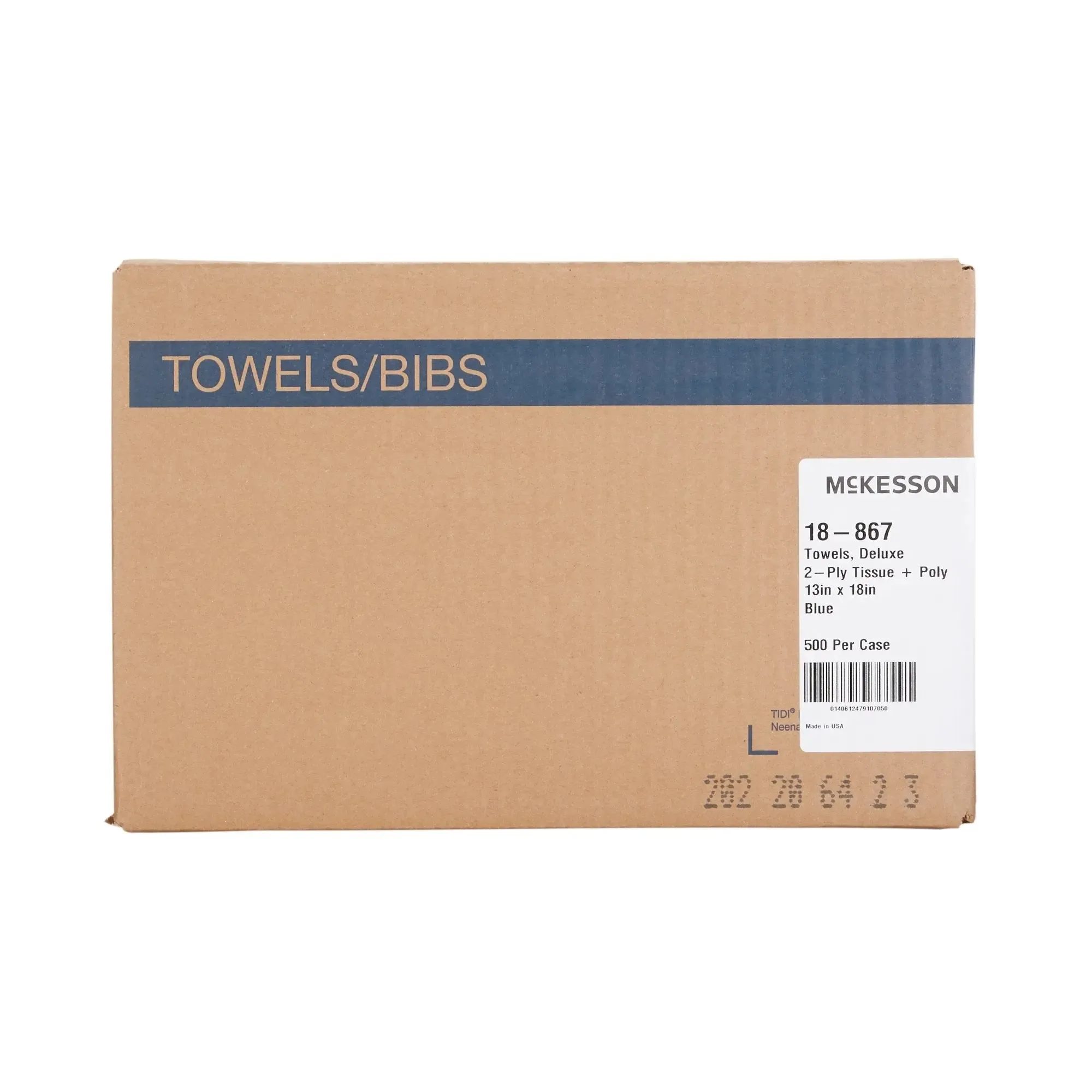 McKesson Nonsterile Blue Procedure Towels, 13 x 18 Inch