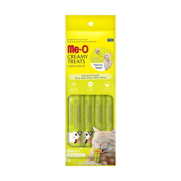 Me-o Creamy Treats Tuna With Goat Milk Flavour 4pcs