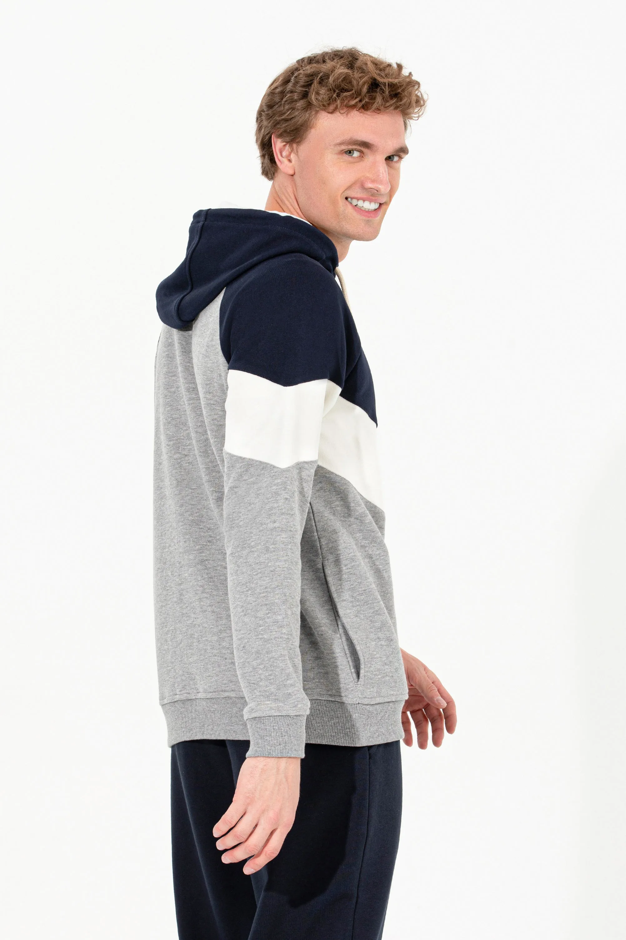 Mens Hoodie Grey Melange