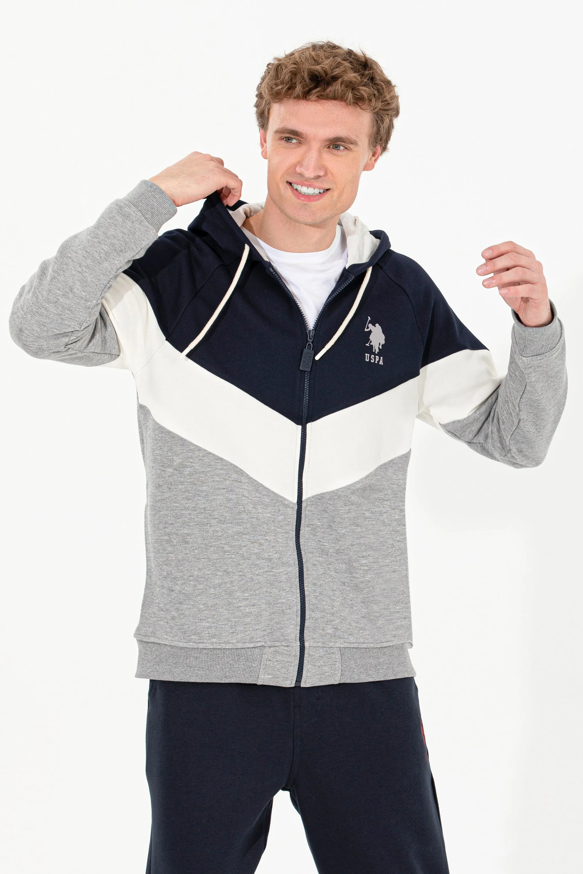 Mens Hoodie Grey Melange